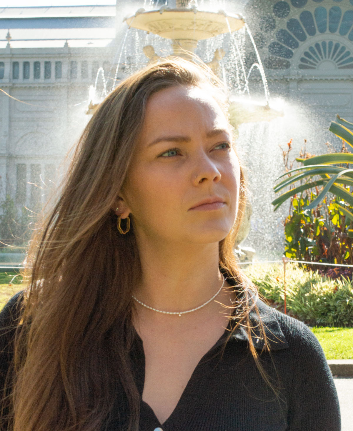 Margot necklace styling - elegant freshwater pearl day to night piece