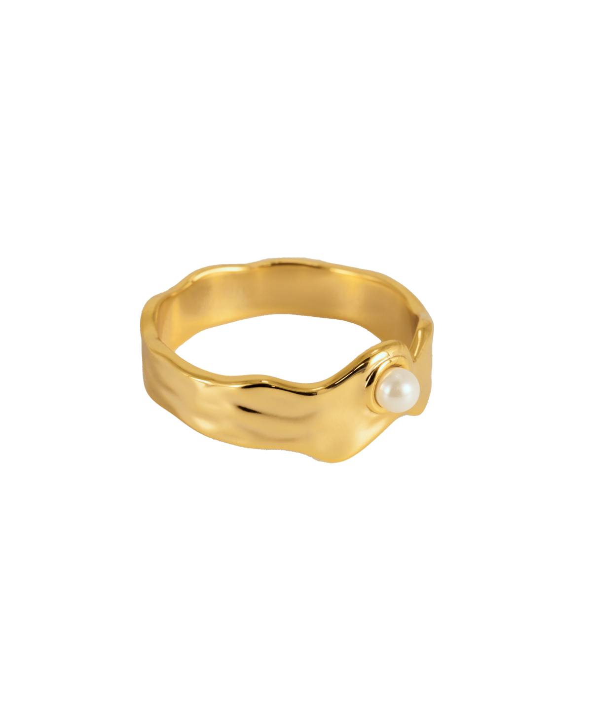 Del Mar pearl ring close-up - delicate wave texture detail
